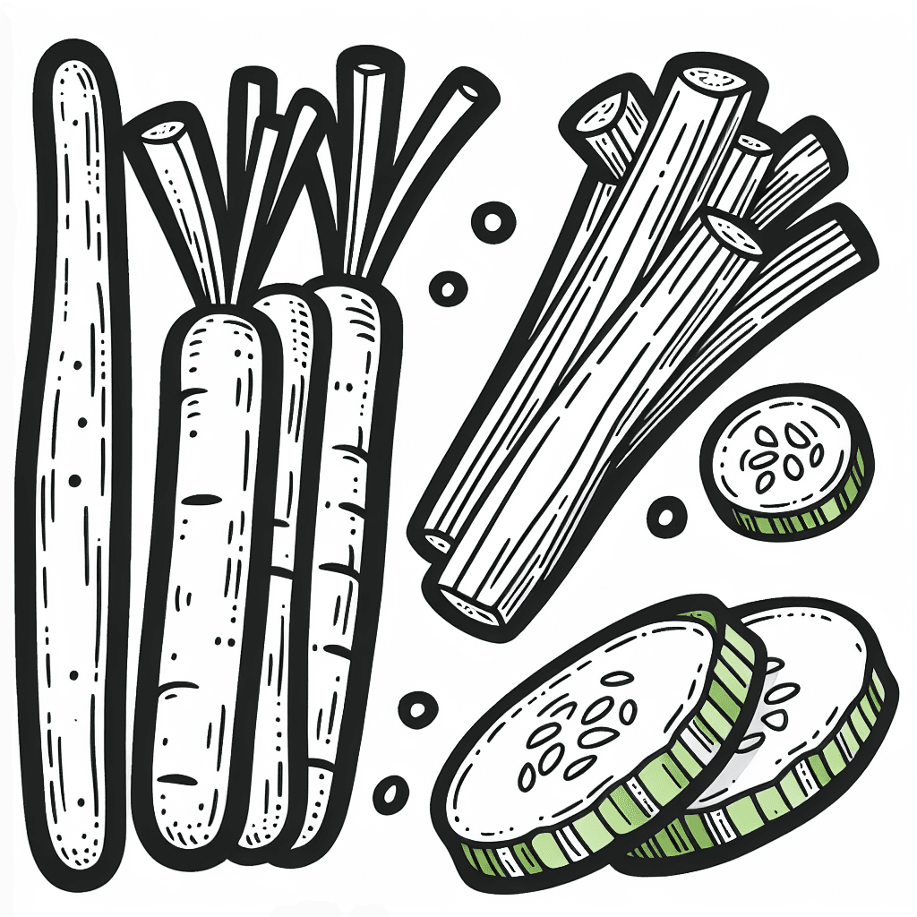 veggie sticks coloring pages