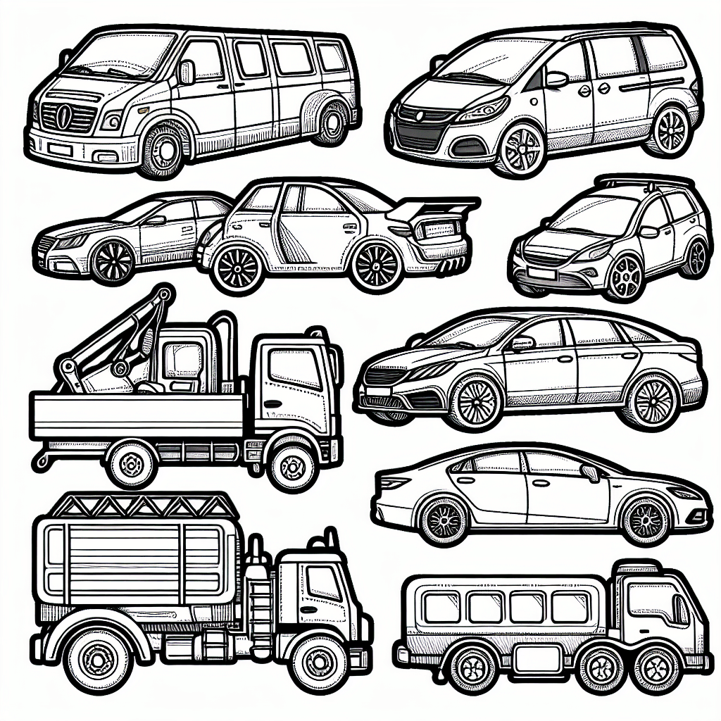 Additional vehicles coloring page 1