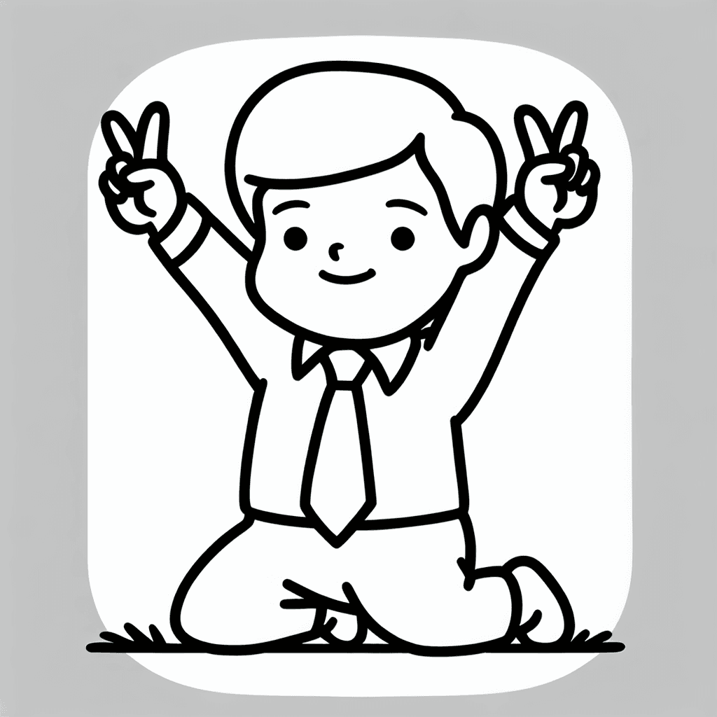 victory pose coloring pages