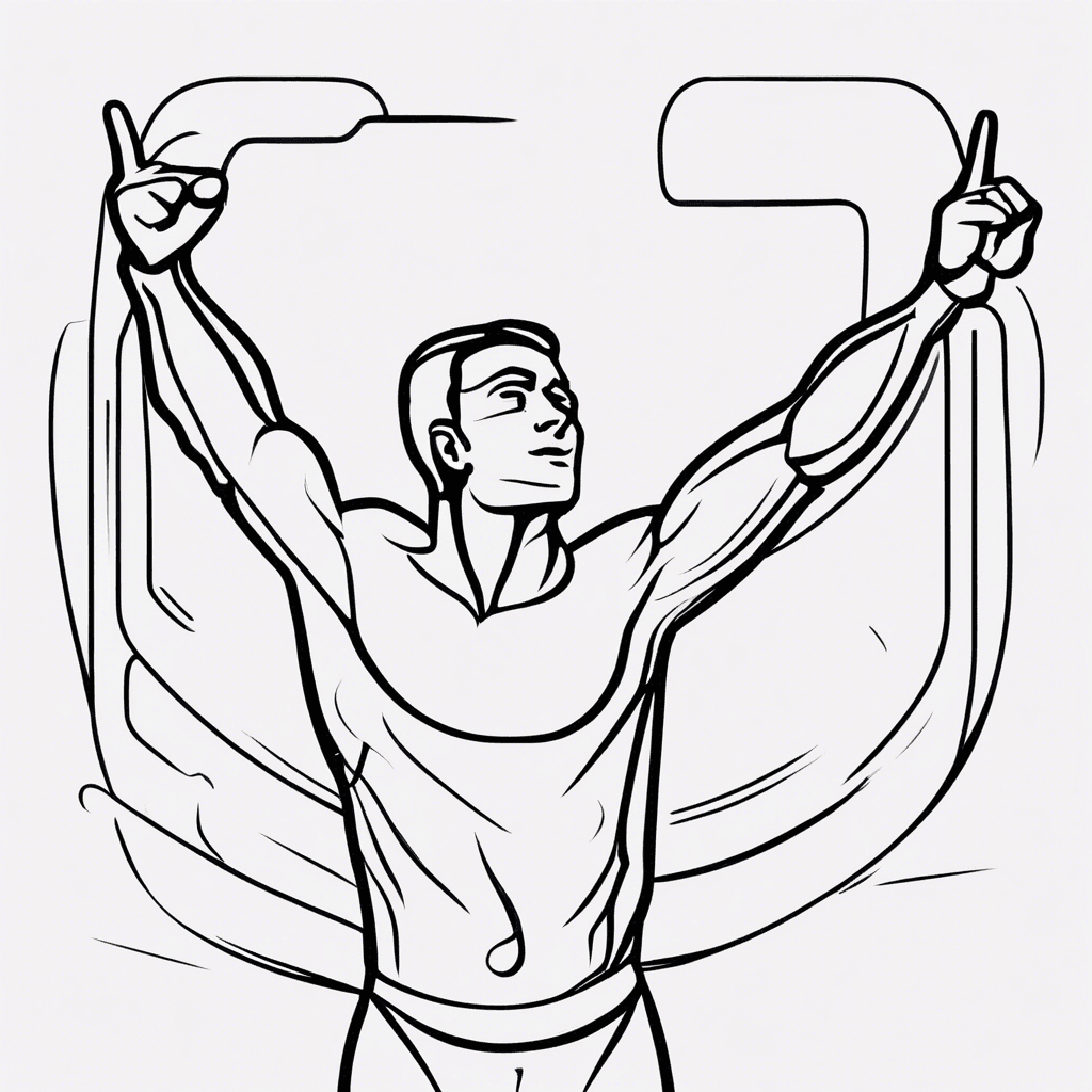 Additional victory pose coloring page 1