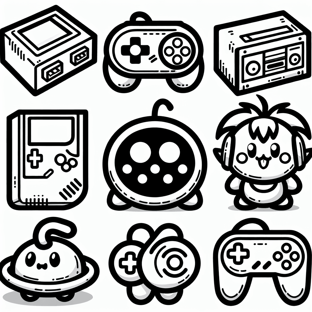 video games coloring pages