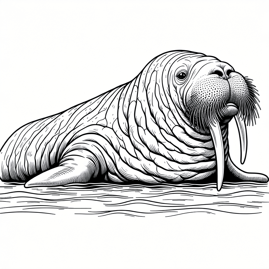 Additional walrus coloring page 1