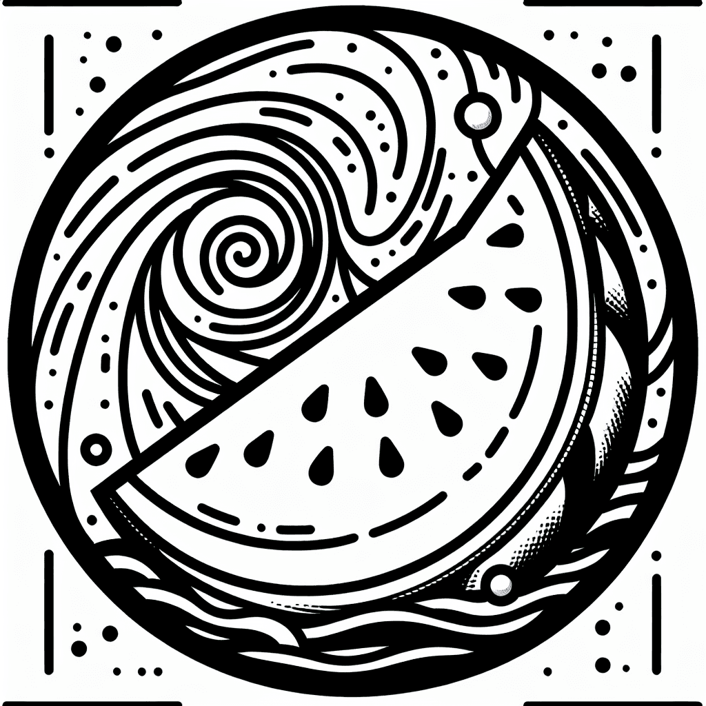 Additional watermelon slice coloring page 2