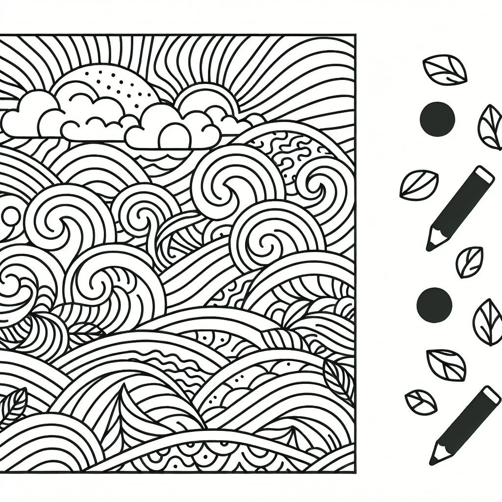 wave pattern coloring pages