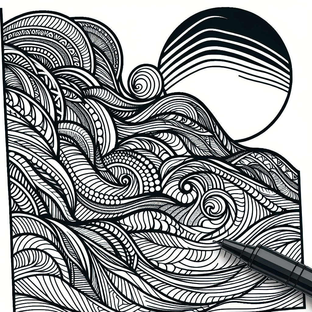 Additional wave pattern coloring page 1