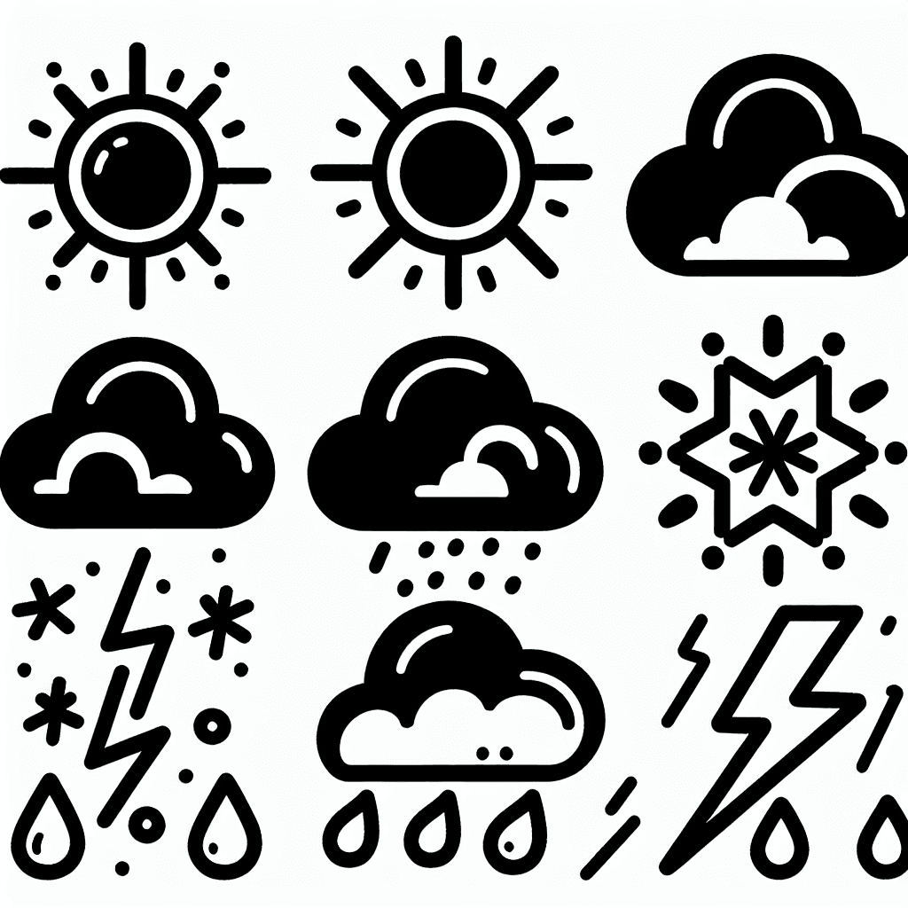 weather symbols coloring pages