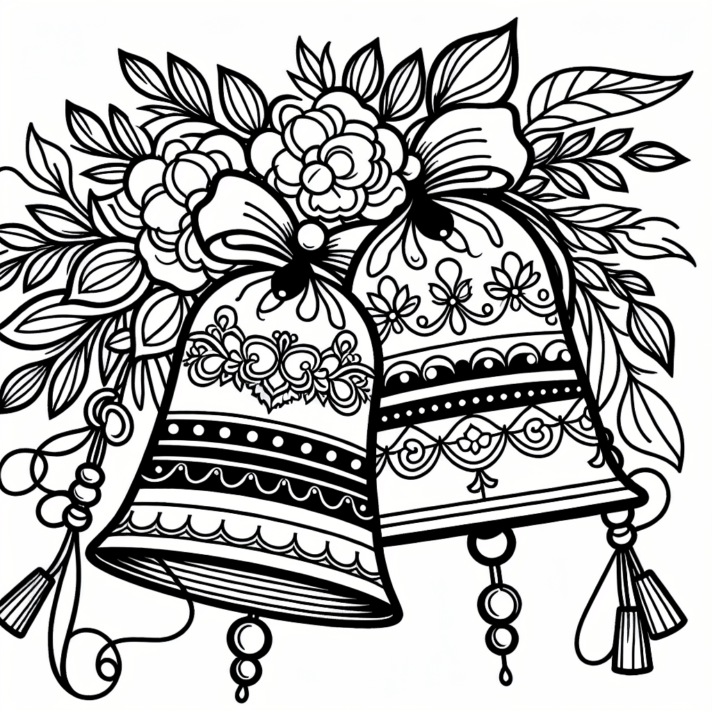 Additional wedding bells coloring page 1