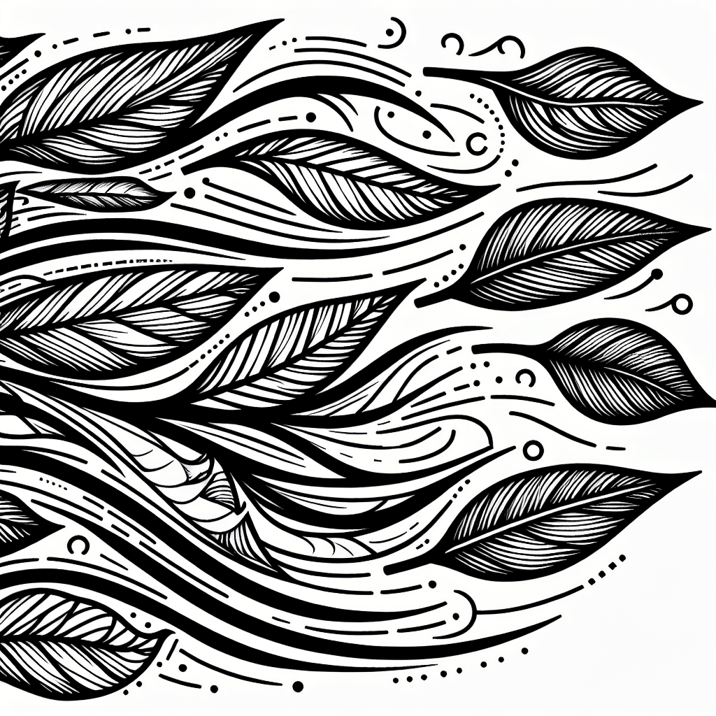 Additional wind leaves coloring page 1