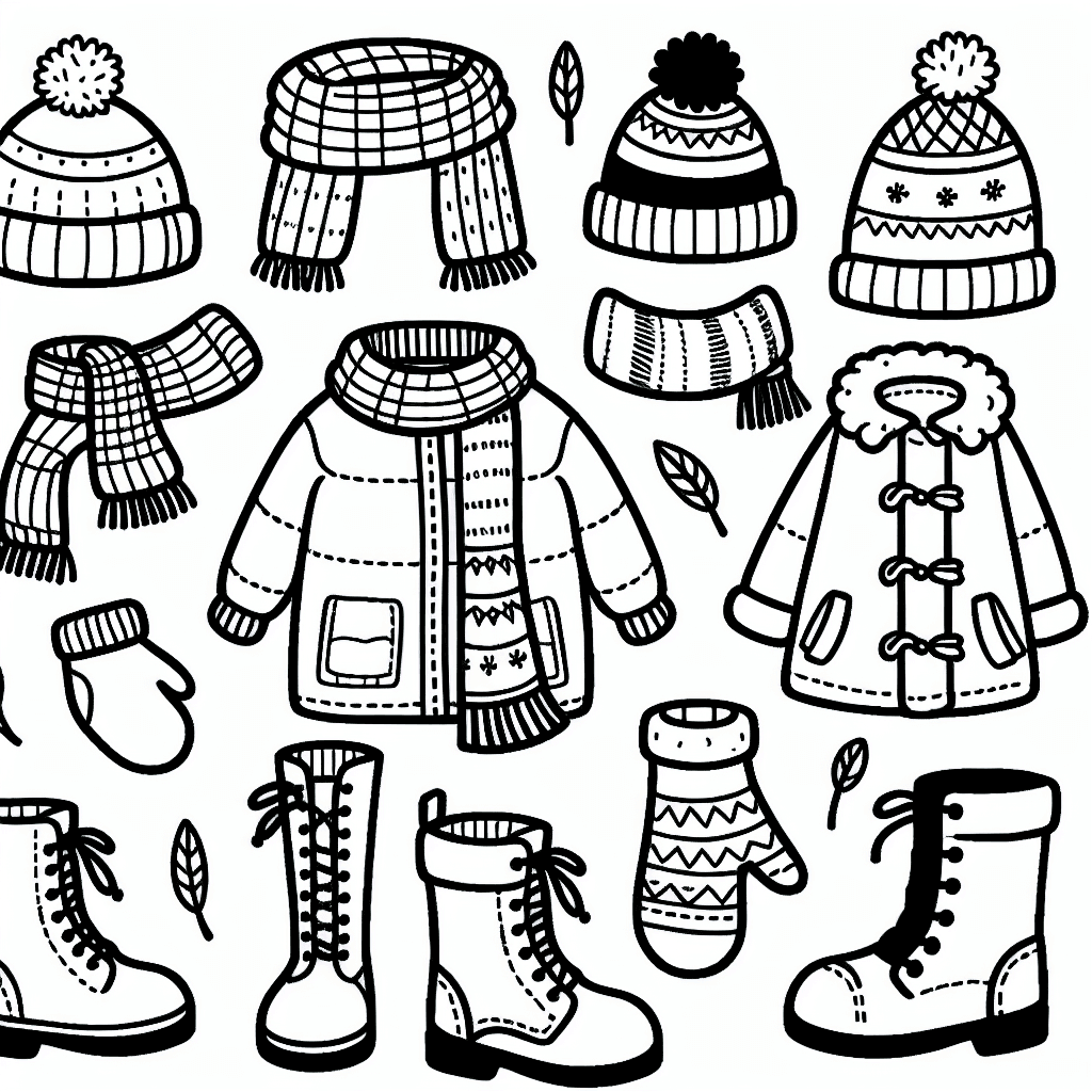 winter clothes coloring pages