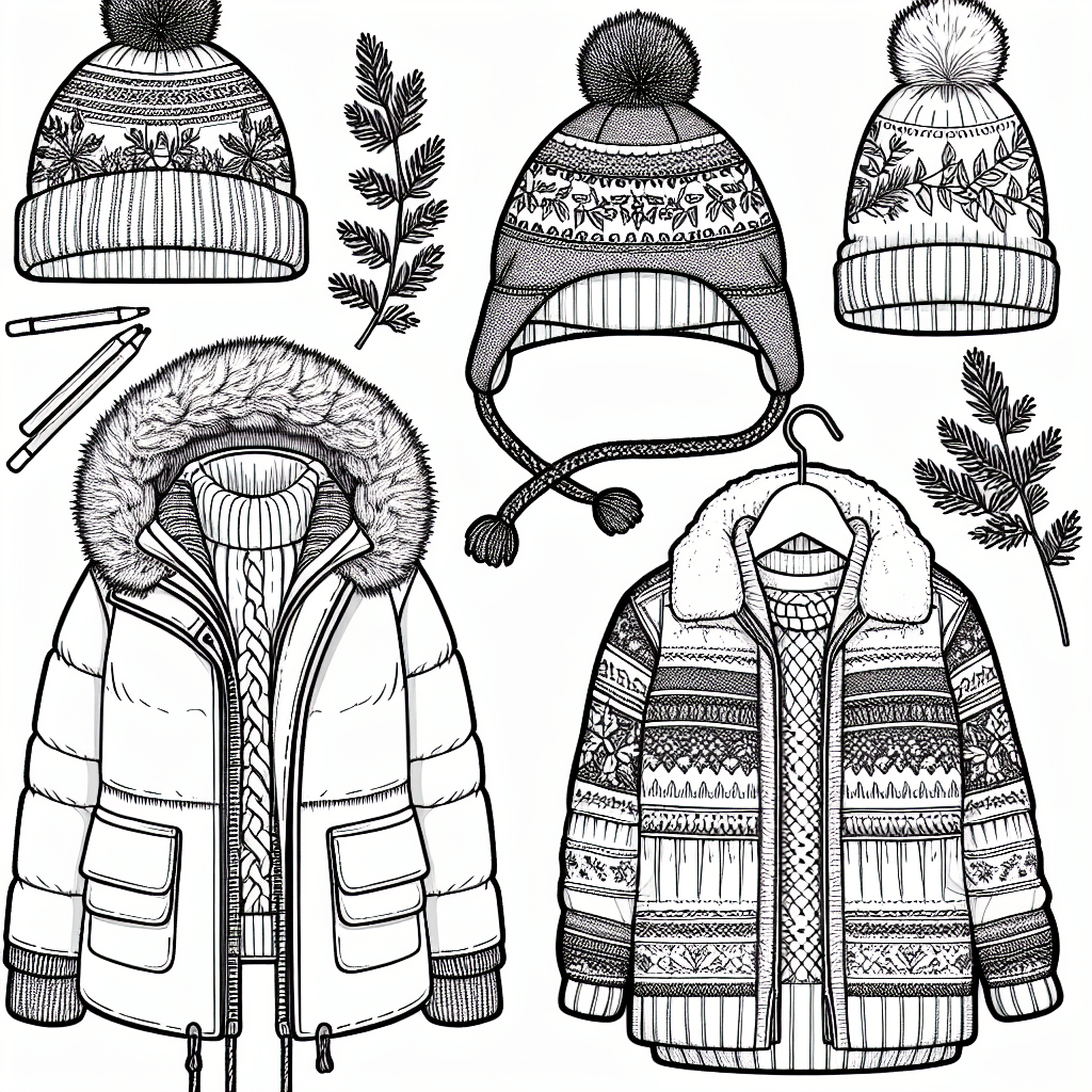 Additional winter clothes coloring page 1