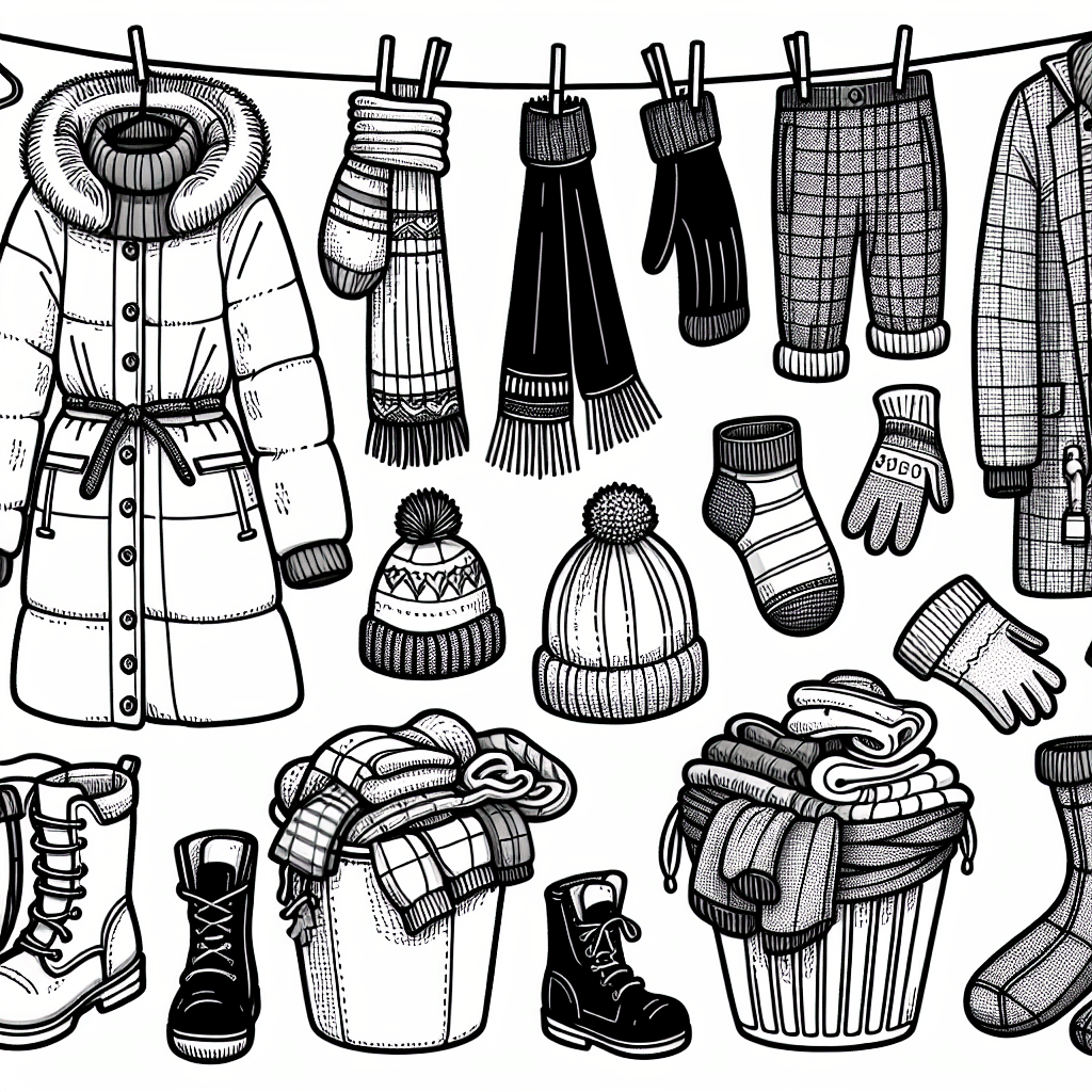 Additional winter clothes coloring page 2