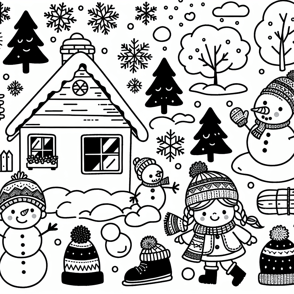 winter fun coloring pages