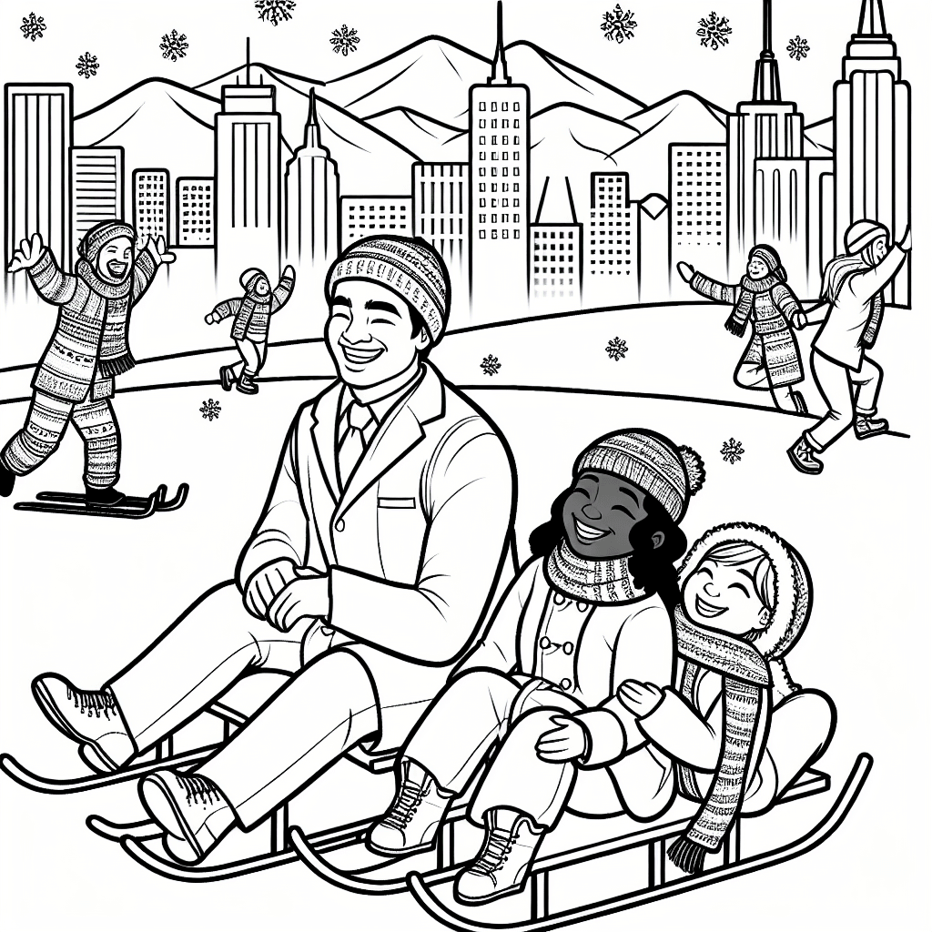 Additional winter fun coloring page 2