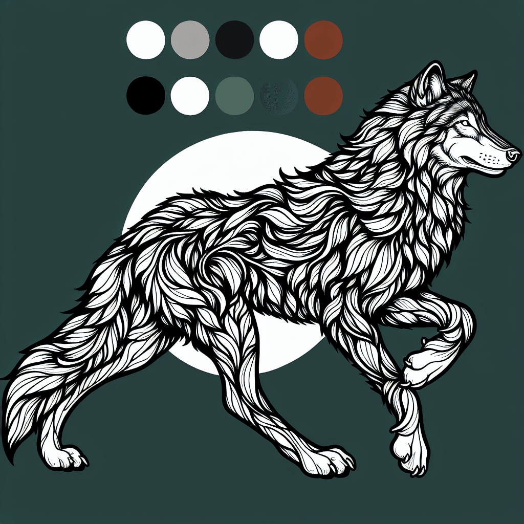 Additional wolf coloring page 2