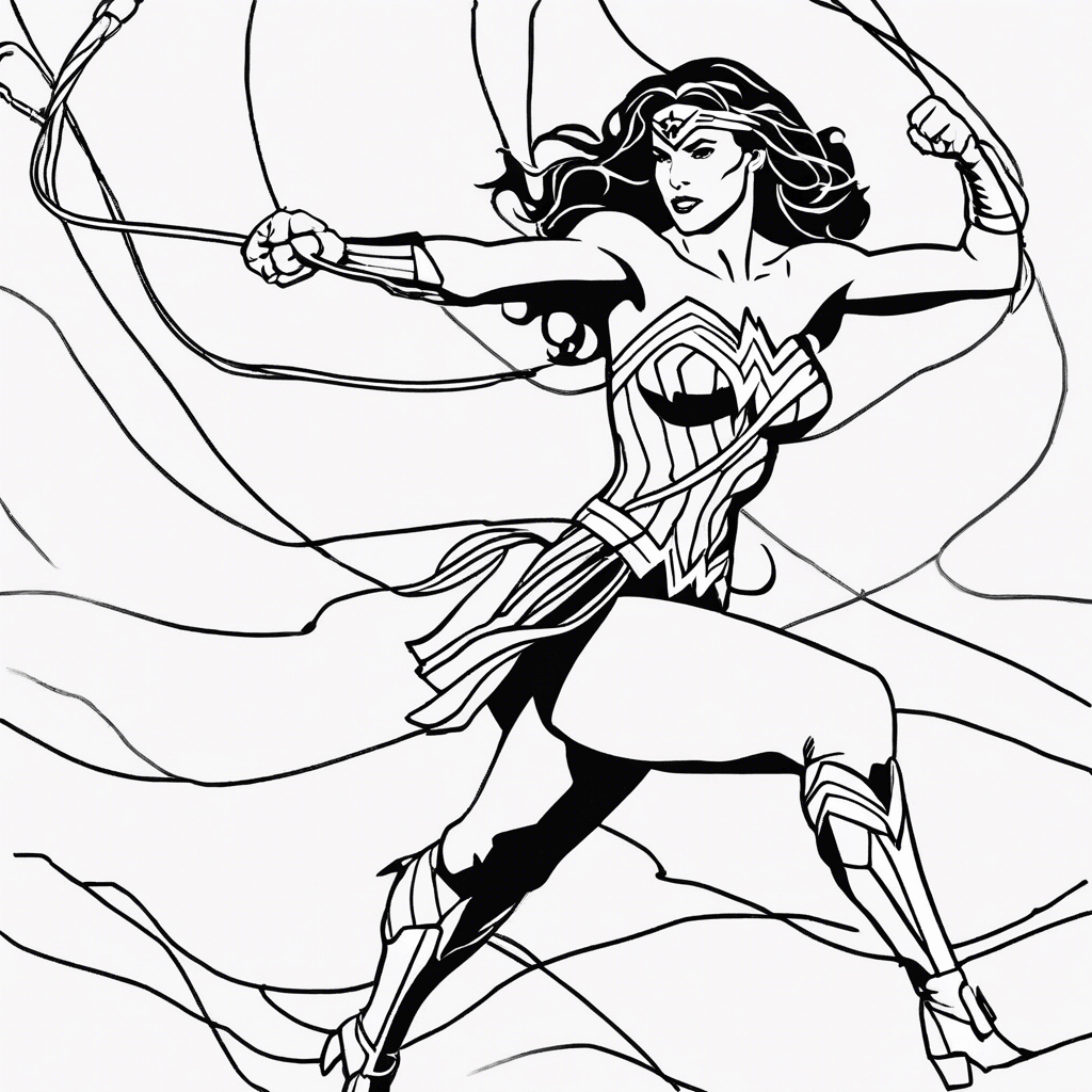 wonderwoman lasso coloring pages