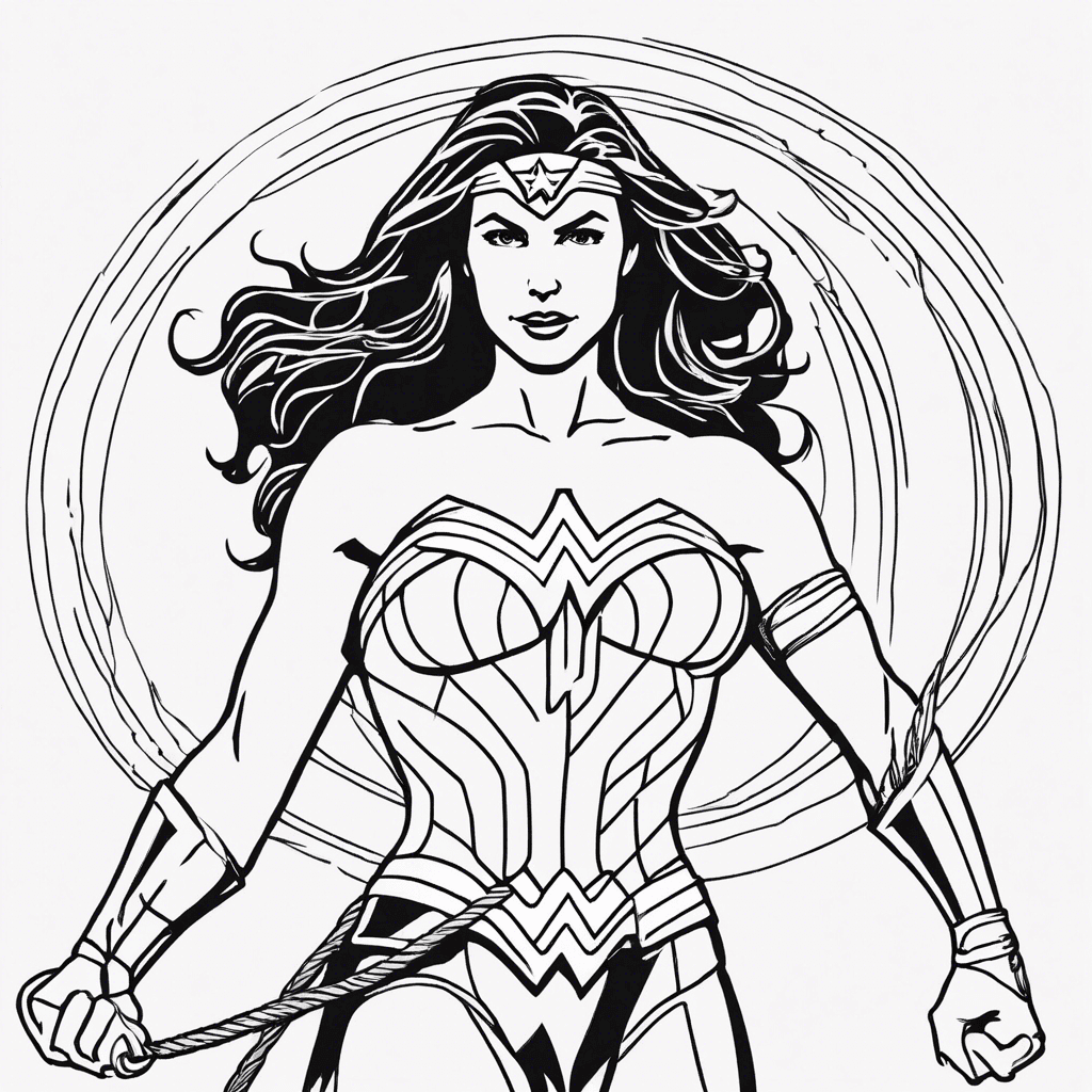 Additional wonderwoman lasso coloring page 1