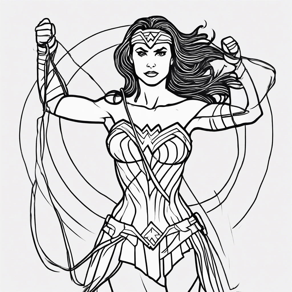 Additional wonderwoman lasso coloring page 2