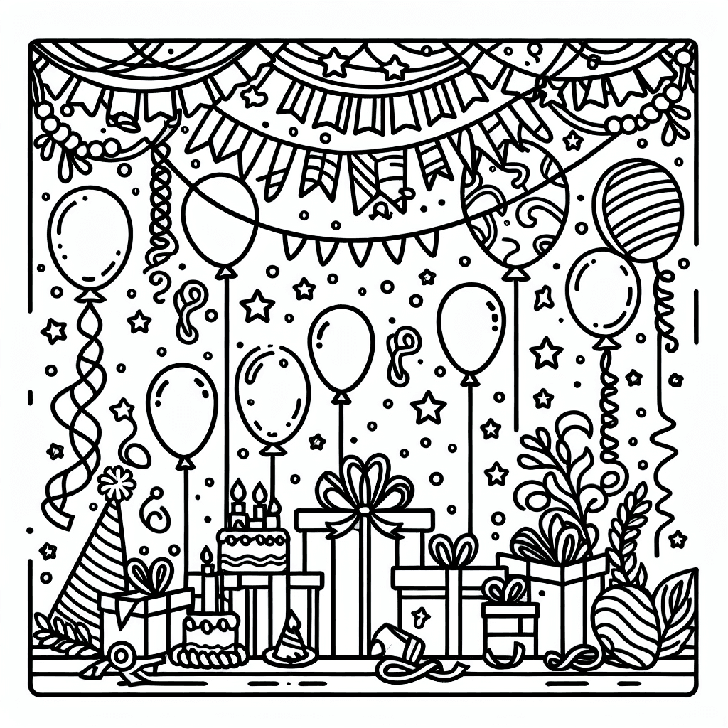 Additional word party coloring page 1