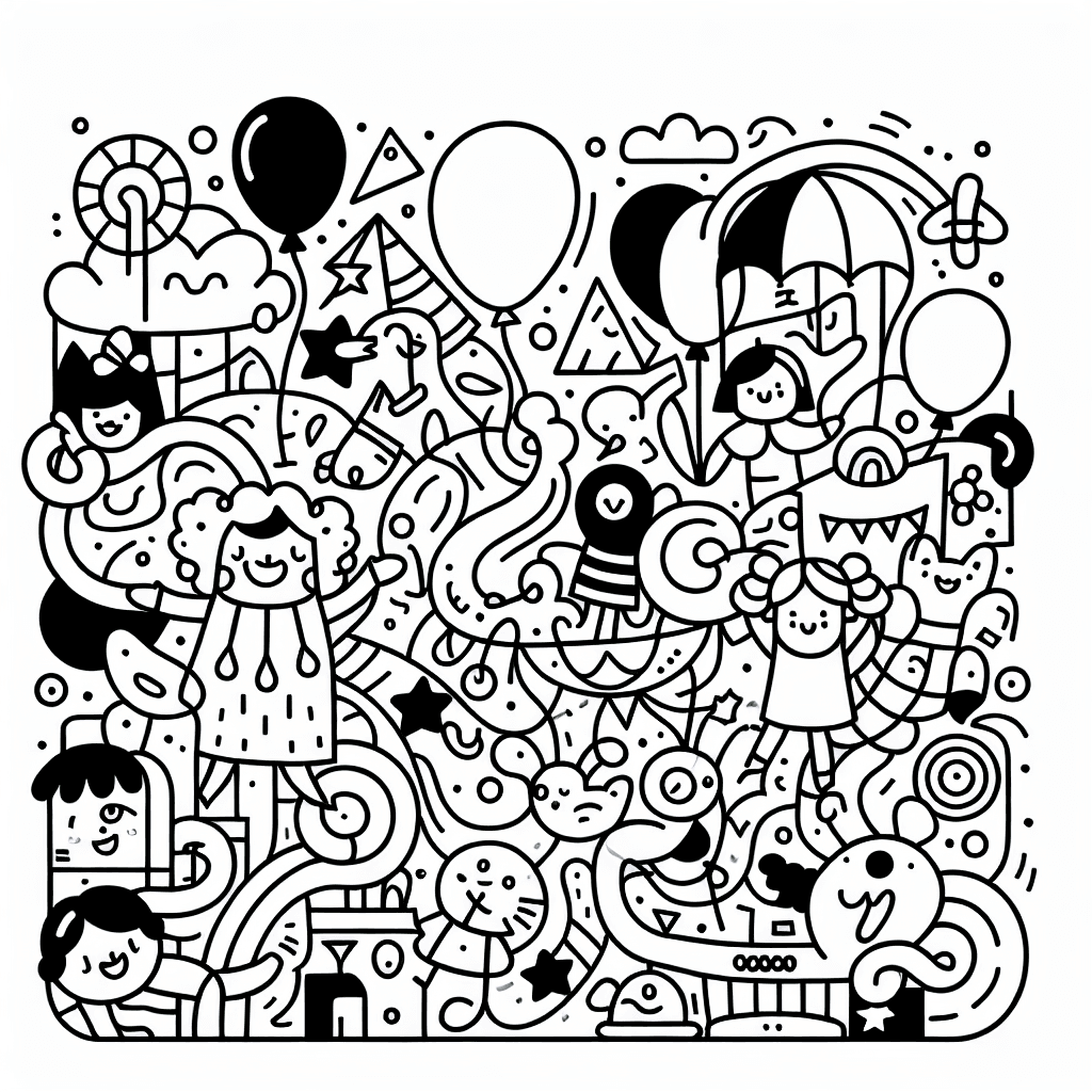 Additional word party coloring page 2