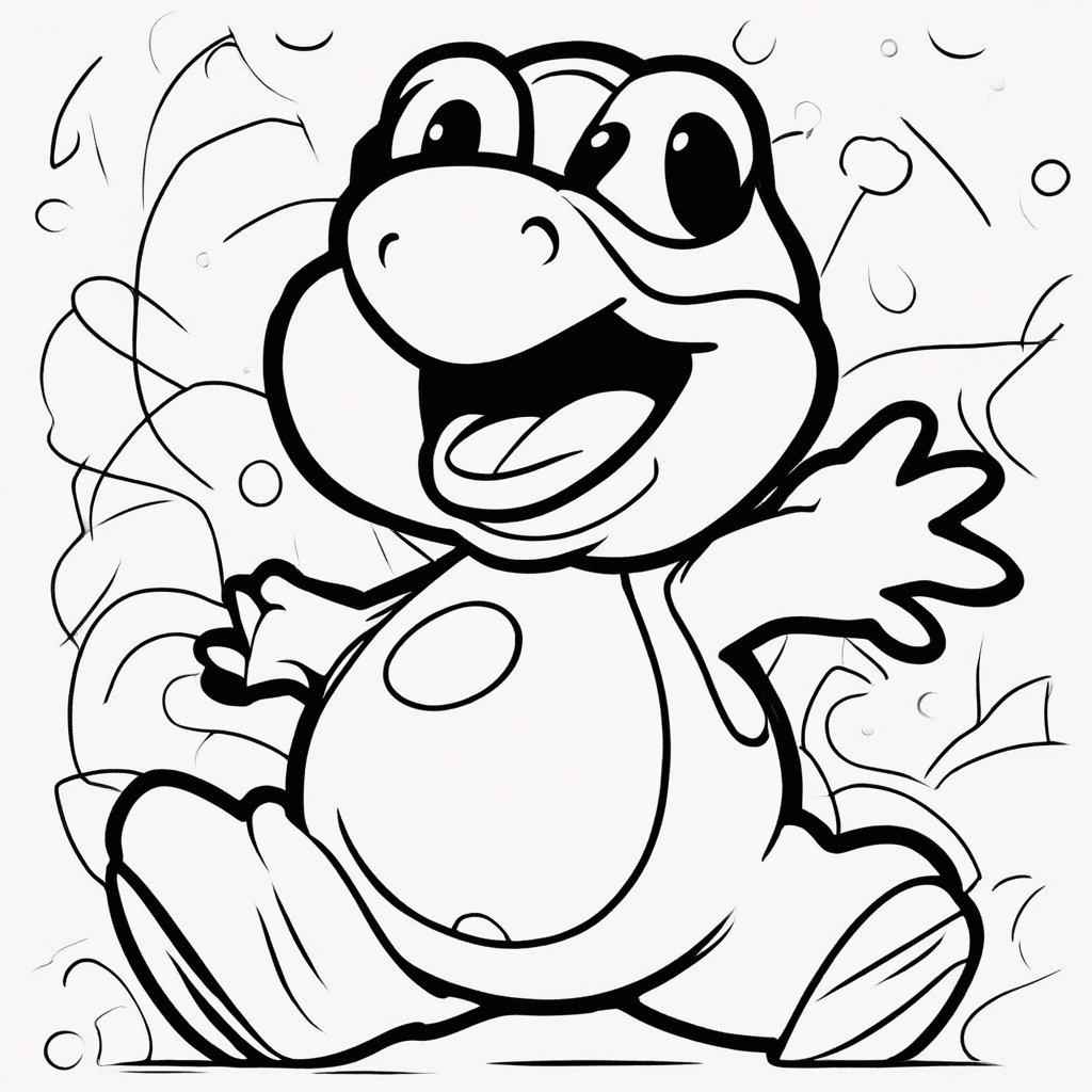 Additional yoshi coloring page 1