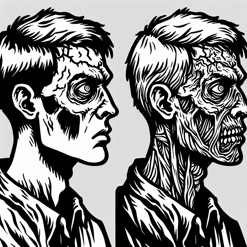 Additional zombie coloring page 1