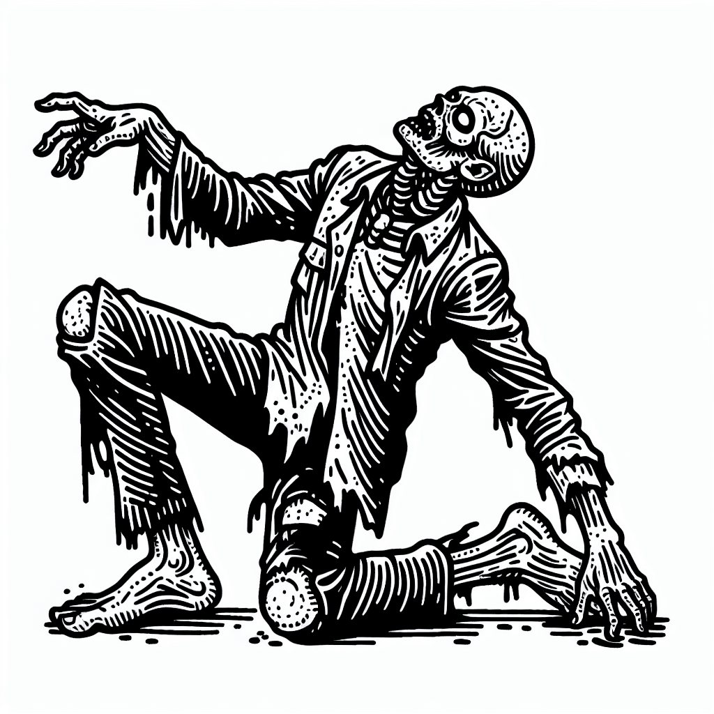 Additional zombie coloring page 2